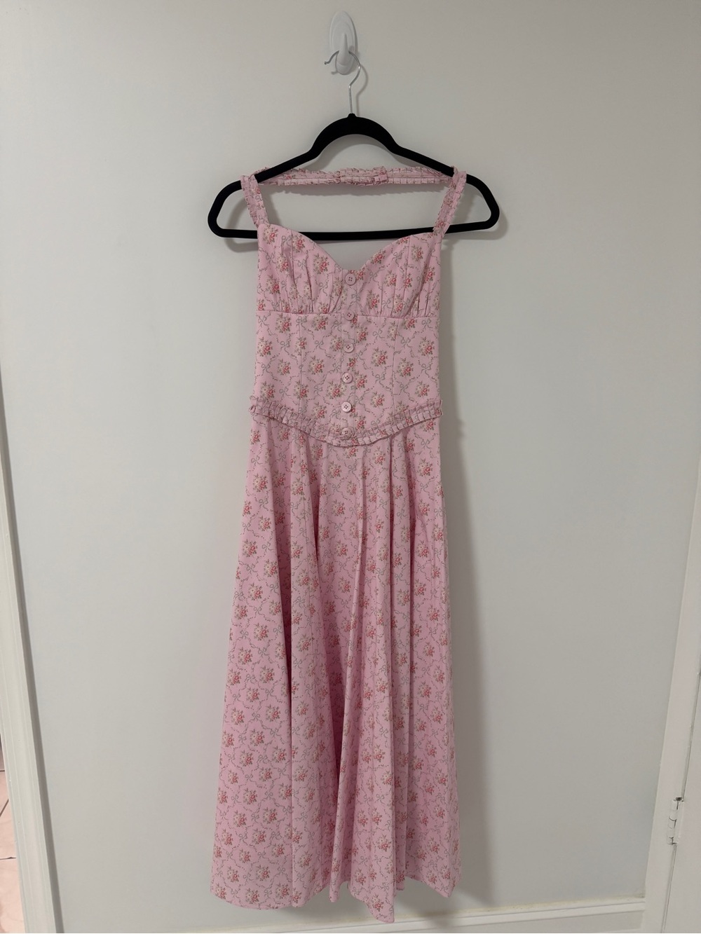 House of CB Pink Floral Halter Midi Dress - Picture 3 of 6
